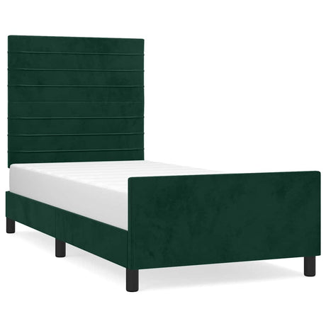 Vidaxl bedframe zonder matras 80x200 cm fluweel donkergroen