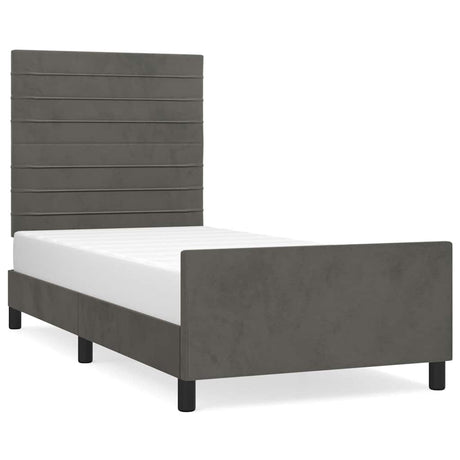 Vidaxl bedframe zonder matras 90x190 cm fluweel donkergrijs