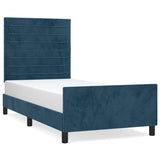 Vidaxl bedframe zonder matras 90x190 cm fluweel donkerblauw
