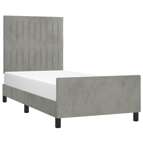 Vidaxl bedframe zonder matras 90x190 cm fluweel lichtgrijs