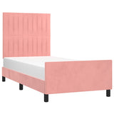 Vidaxl bedframe met hoofdeinde fluweel roze 100x200 cm