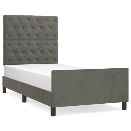 Vidaxl bedframe zonder matras 80x200 cm fluweel donkergrijs