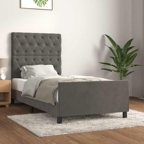 Vidaxl bedframe zonder matras 80x200 cm fluweel donkergrijs