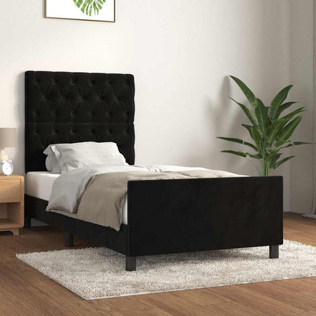 Vidaxl bedframe met hoofdeinde fluweel zwart 80x200 cm
