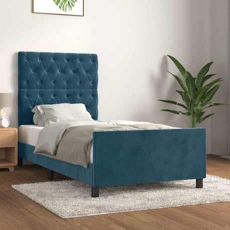 Vidaxl bedframe zonder matras 80x200 cm fluweel donkerblauw