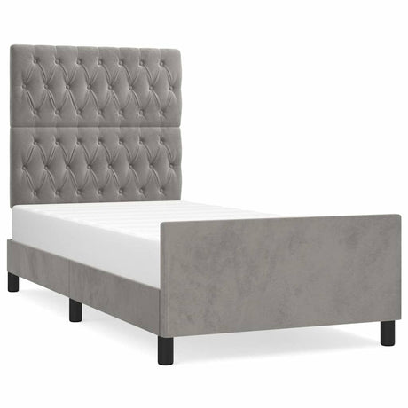 Vidaxl bedframe zonder matras 90x190 cm fluweel lichtgrijs