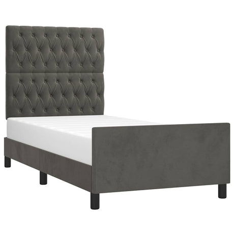Vidaxl bedframe zonder matras 90x190 cm fluweel donkergrijs