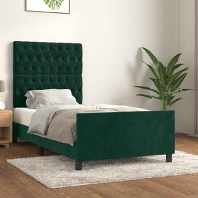 Vidaxl bedframe zonder matras 90x190 cm fluweel donkergroen