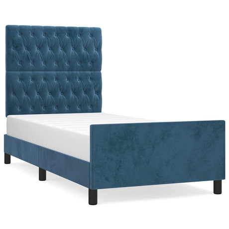 Vidaxl bedframe zonder matras 90x200 cm fluweel donkerblauw