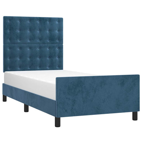 Vidaxl bedframe zonder matras 90x190 cm fluweel donkerblauw