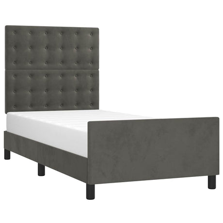 Vidaxl bedframe zonder matras 90x200 cm fluweel donkergrijs