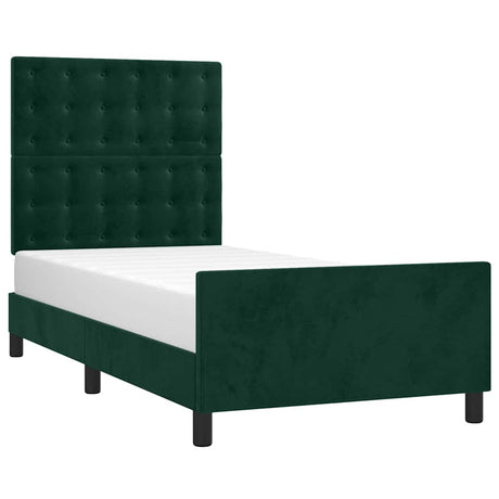 Vidaxl bedframe zonder matras 90x200 cm fluweel donkergroen