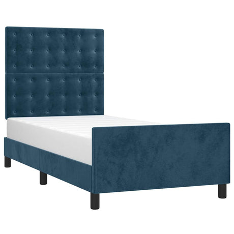 Vidaxl bedframe zonder matras 90x200 cm fluweel donkerblauw