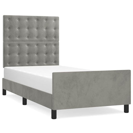 Vidaxl bedframe zonder matras 100x200 cm fluweel lichtgrijs