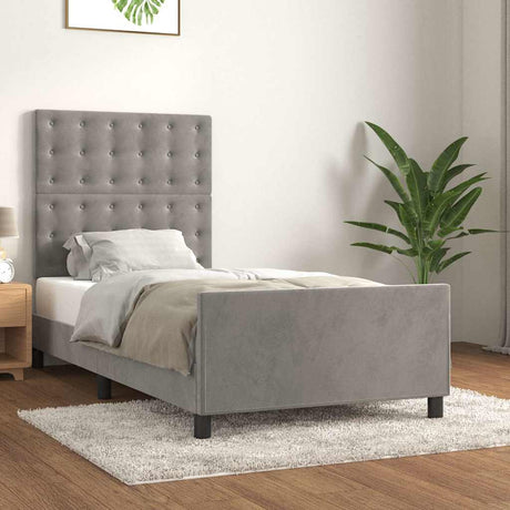 Vidaxl bedframe zonder matras 100x200 cm fluweel lichtgrijs