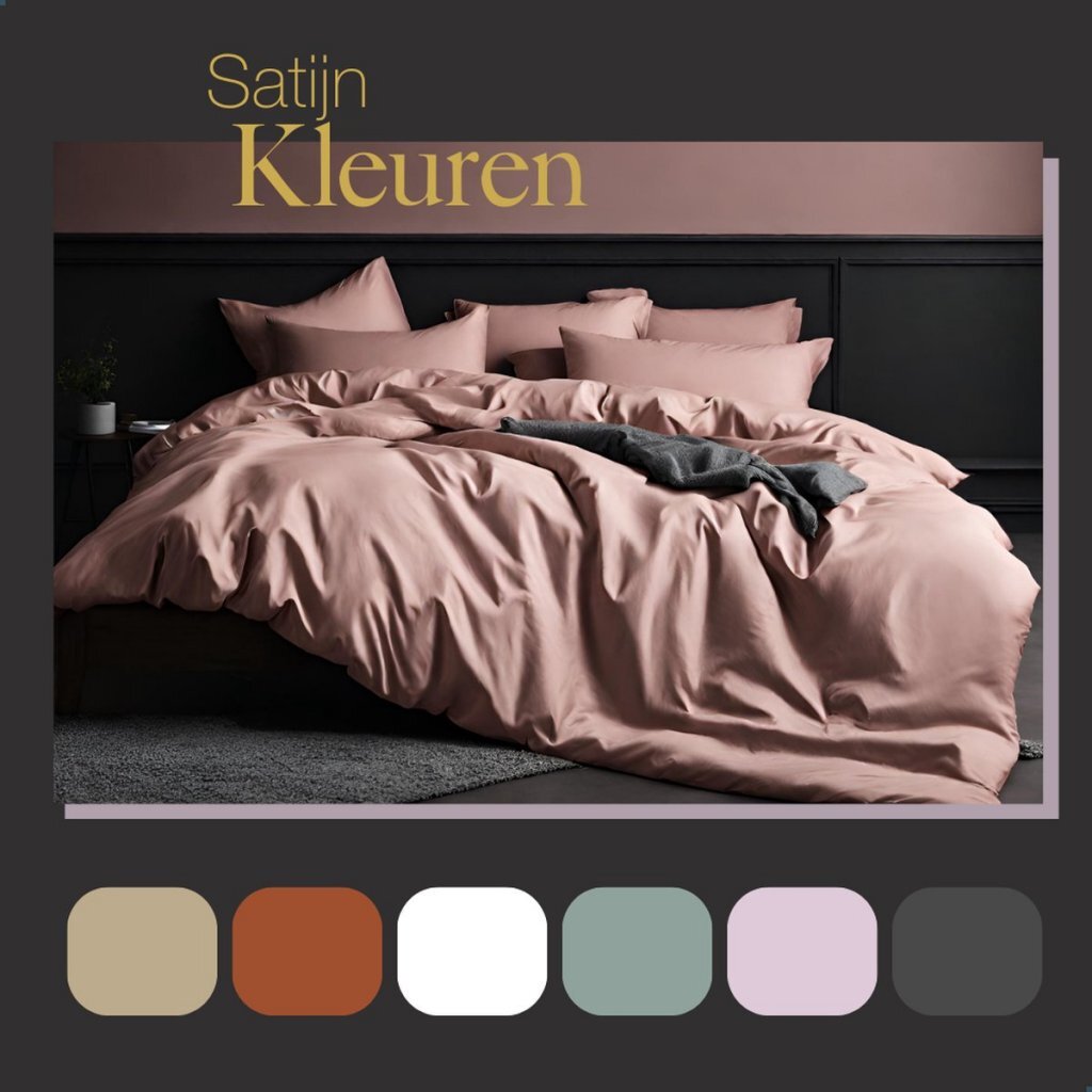 Ten Cate Baumwollsatin-Einzelbettbezug, 140 x 200 cm, 220 cm, Blush Pink