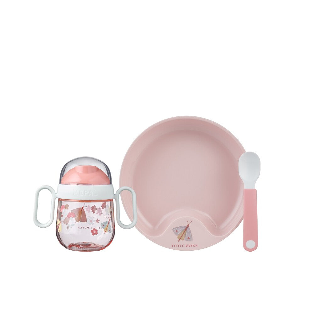 Mepal Geschirr Little Dutch Flowers und Schmetterlinge 3-teilig rosa