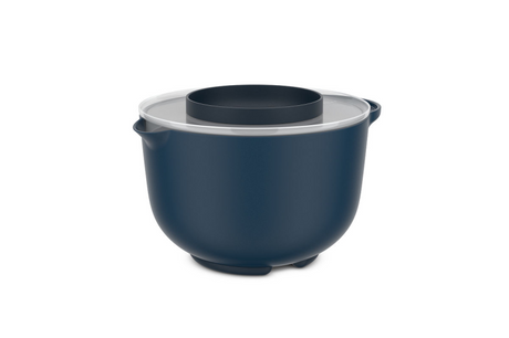 Mepal Rührschüssel mit Spritzdeckel Chef It – 3 l – Schüssel – mikrowellen- und spülmaschinenfest – Backutensilien – Marineblau