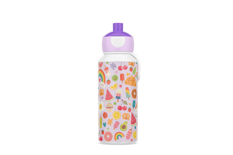 Mepal Pop-Up-Trinkflasche Campus – 400 ml – gut schließend – Trinkbecher für Kinder – Food-Fest