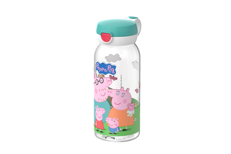 Mepal drinkfles met flipdop campus - 600 ml - waterfles kinderen - lekdicht - hygiënische deksel - peppa pig