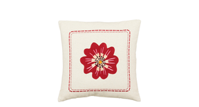 Kussen bloem rood - l45xb45xh10cm