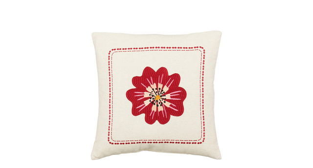 Kussen bloem rood - l45xb45xh10cm