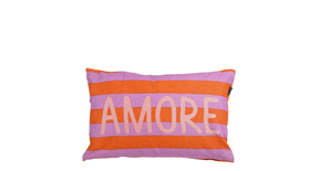 Kussen streep oranje amore - l55xb35xh10cm