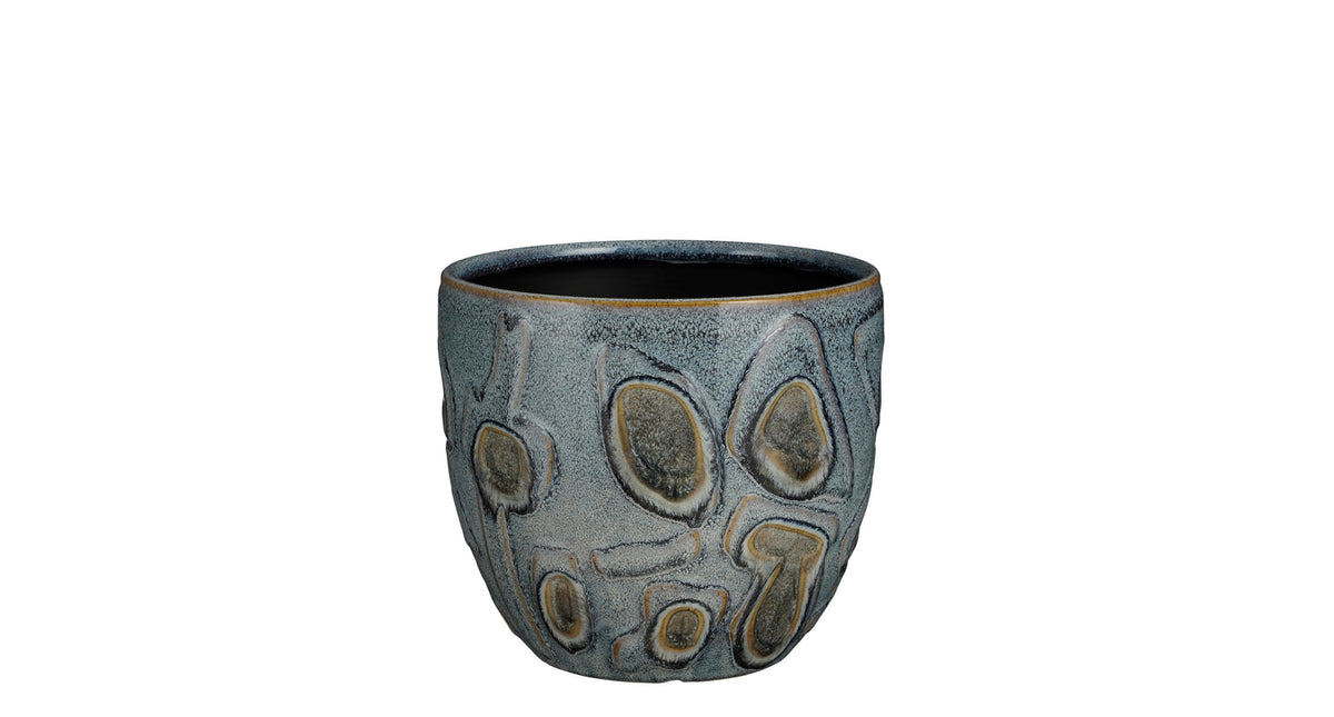 Helma pot rond blauw - h18xd20cm