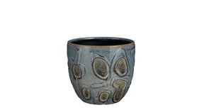 Helma pot rond blauw - h18xd20cm