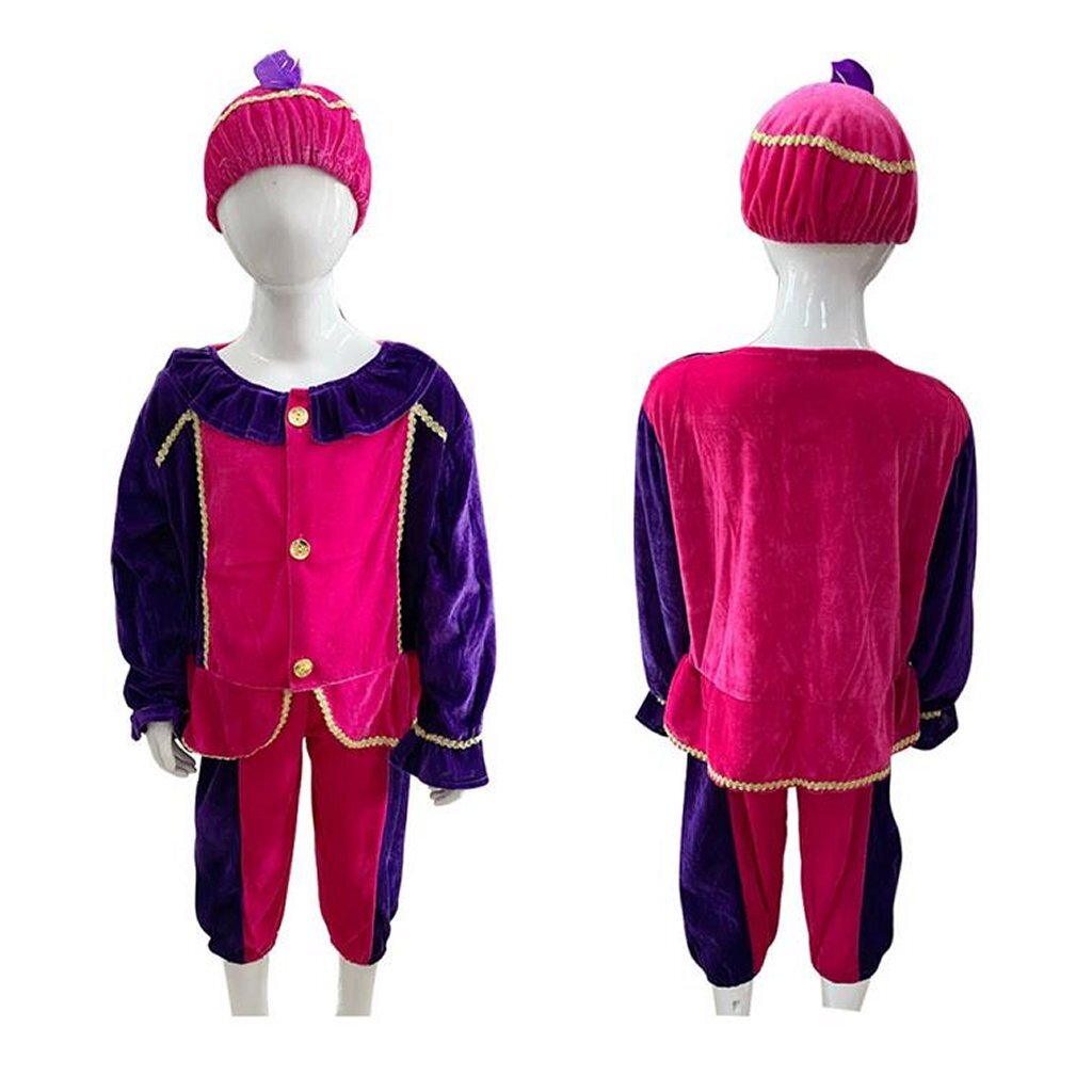 Sinterklaas Kostümset Pietenpak lila-rosa 3-5 Jahre