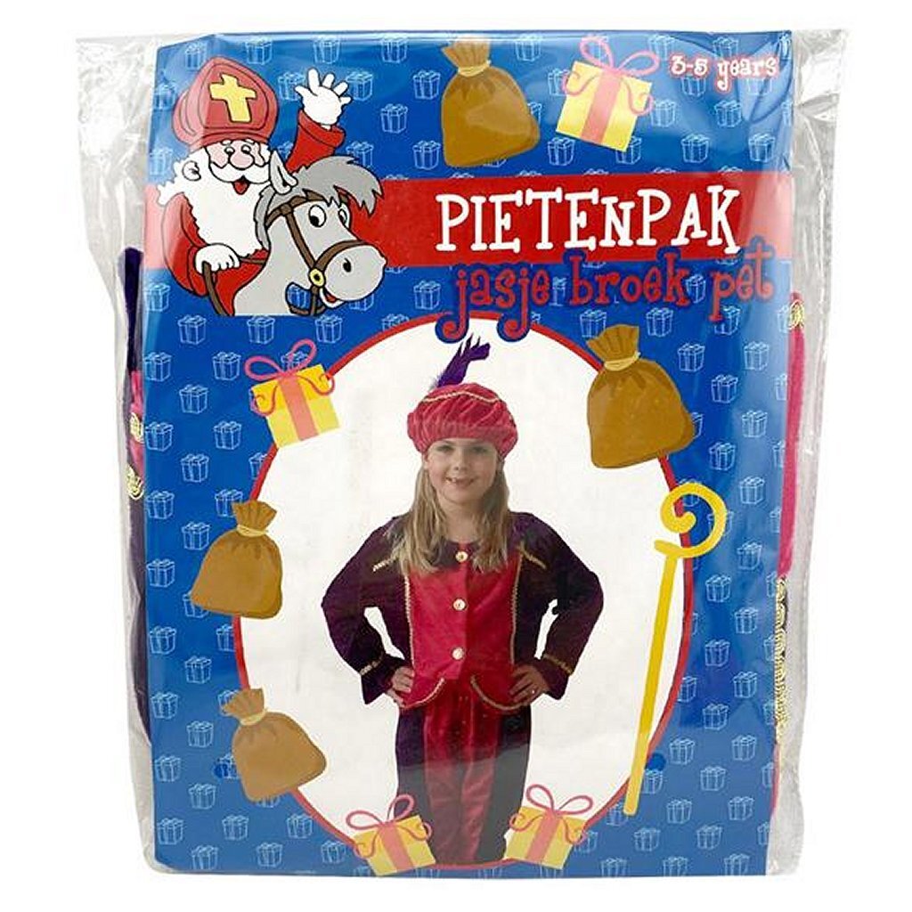 Sinterklaas Kostümset Pietenpak lila-rosa 3-5 Jahre