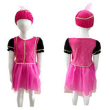Sinterklaas Kostümset Pete Kleid rosa lila 3-5 Jahre