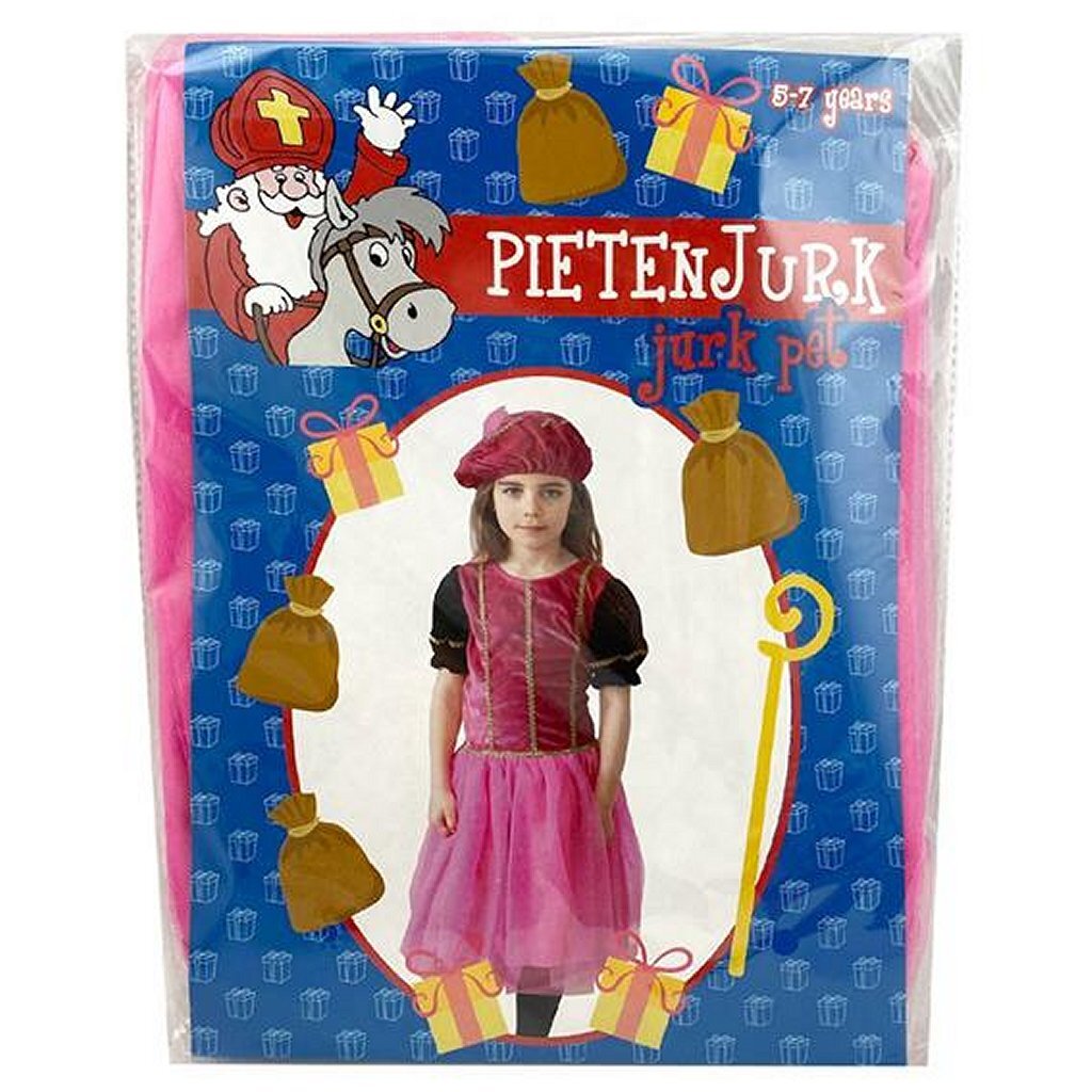 Sinterklaas Dress Up Set Pete Dress Pink 5-7 Jahre