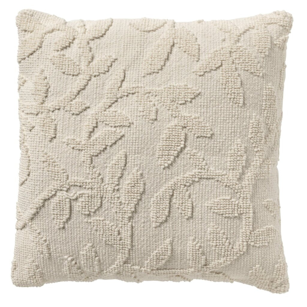 Dutch Decor Hoja Dekokissen 45 x 45 cm schneeweiß
