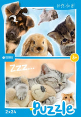 Rebo Puzzle 2x24 Teile – Baby-Anima