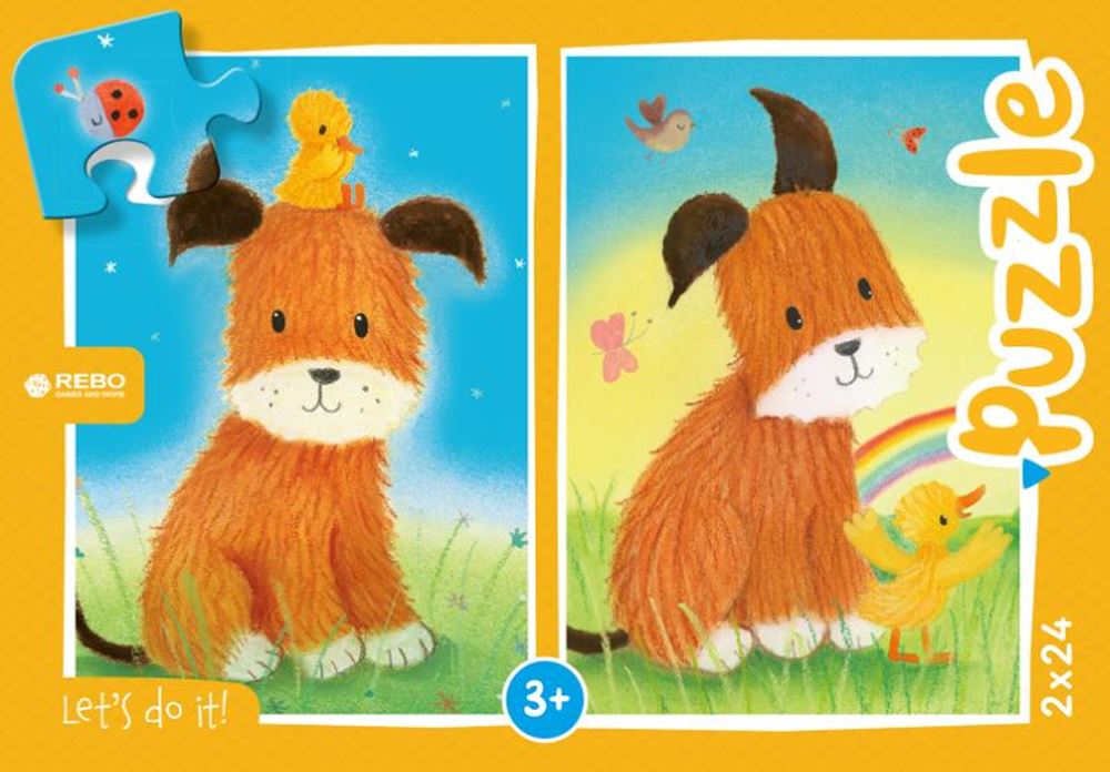 Rebo Puzzle 2x24 Teile - Hund und Du
