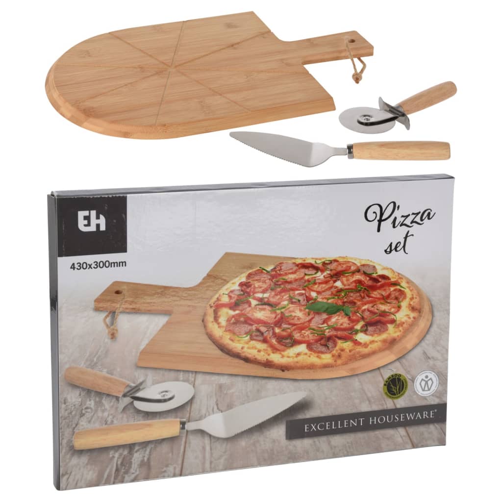 Ausgezeichnete 3-teilige Pizzasnijs-Set 43x30 cm Bambus