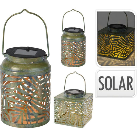 Excellent Houseware Solarlaterne aus Metall, 2 verschiedene Versionen