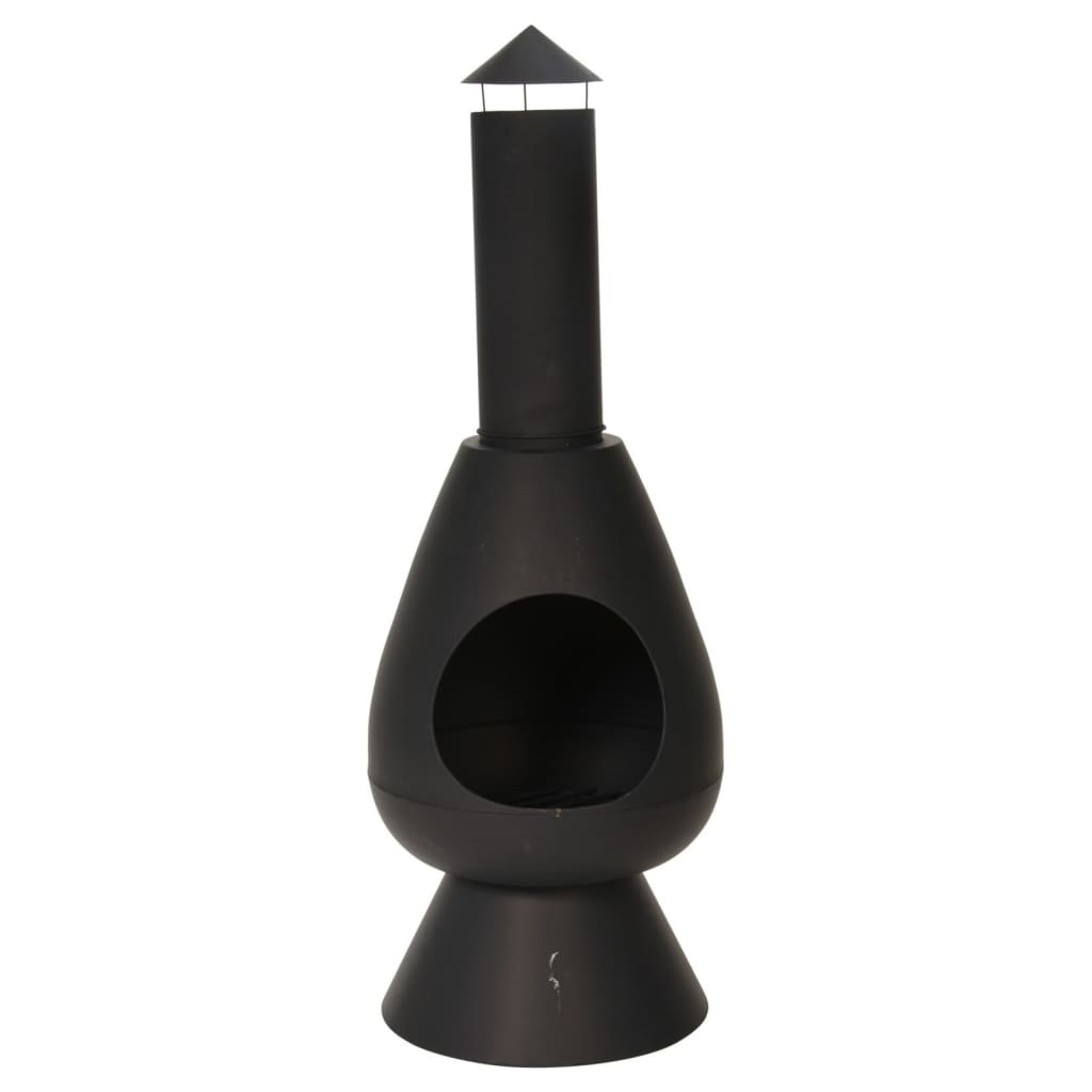 Prograrden Kamin mit Schornstein Umgebungs 110 cm Schwarz