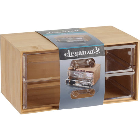 Eleganza Bambus-Organizer mit 2 Schubladen 18,5 x 11,5 x 9,3 cm