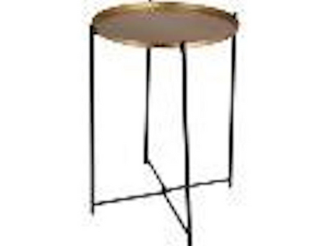 Bijzettafel metaal dia 35cm hoogte 47cm - goud