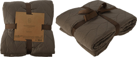 Plaid deken gewattteerd - 200x220cm taupe