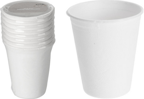 Einweg-Zuckerrohrbecher 275 ml, 8 Stück.