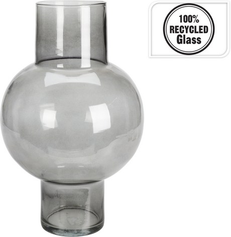 Vaas recycled glas 25x40cm - smoke