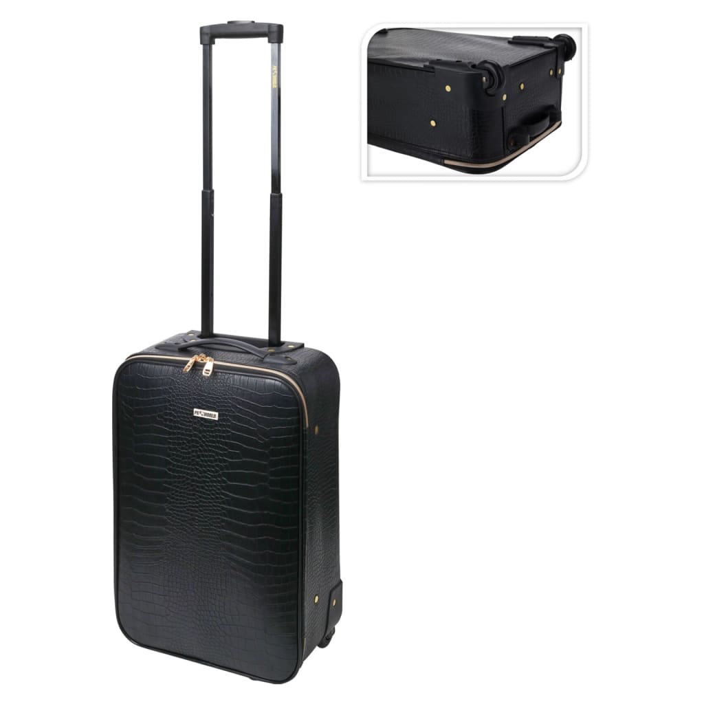 Proworld Koffer Kroko Design 28 l Schwarz