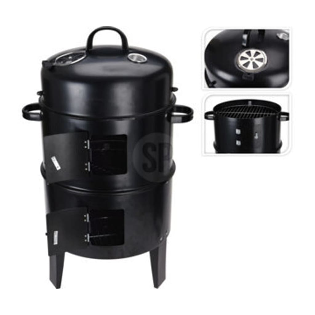 Progarden Charcoal Grill mit Kamin und 2 Grillgrills schwarz