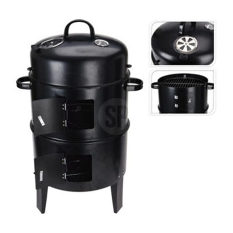 Progarden Charcoal Grill mit Kamin und 2 Grillgrills schwarz
