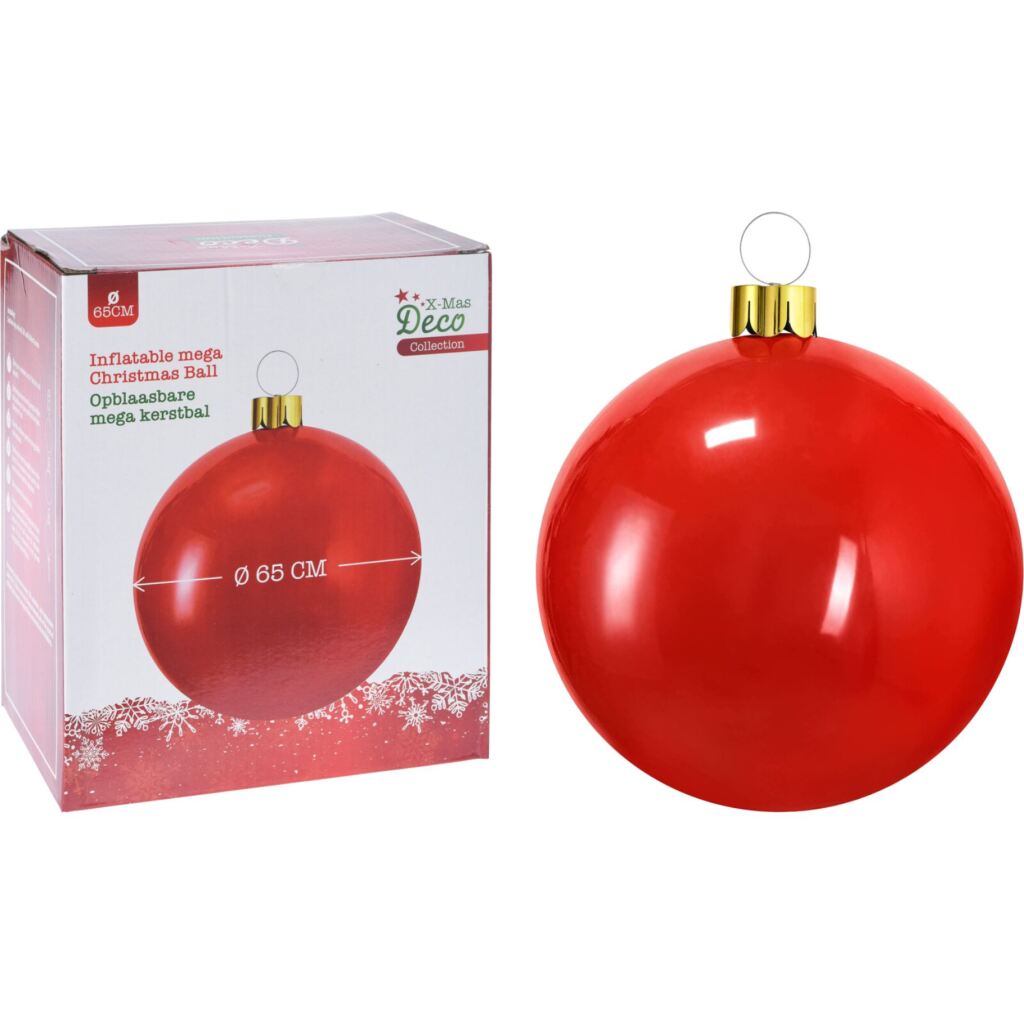 Aufblasbare Weihnachtskugel anderer Marken 65 cm rot