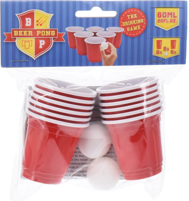 Bier-Pong-Spielset, 14-teilig.