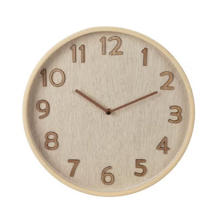Overige merken wandklok houtlook 38x5 cm grijs